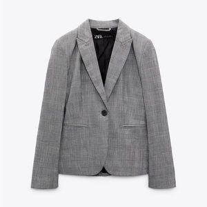 Zara Tailored Plaid Blazer